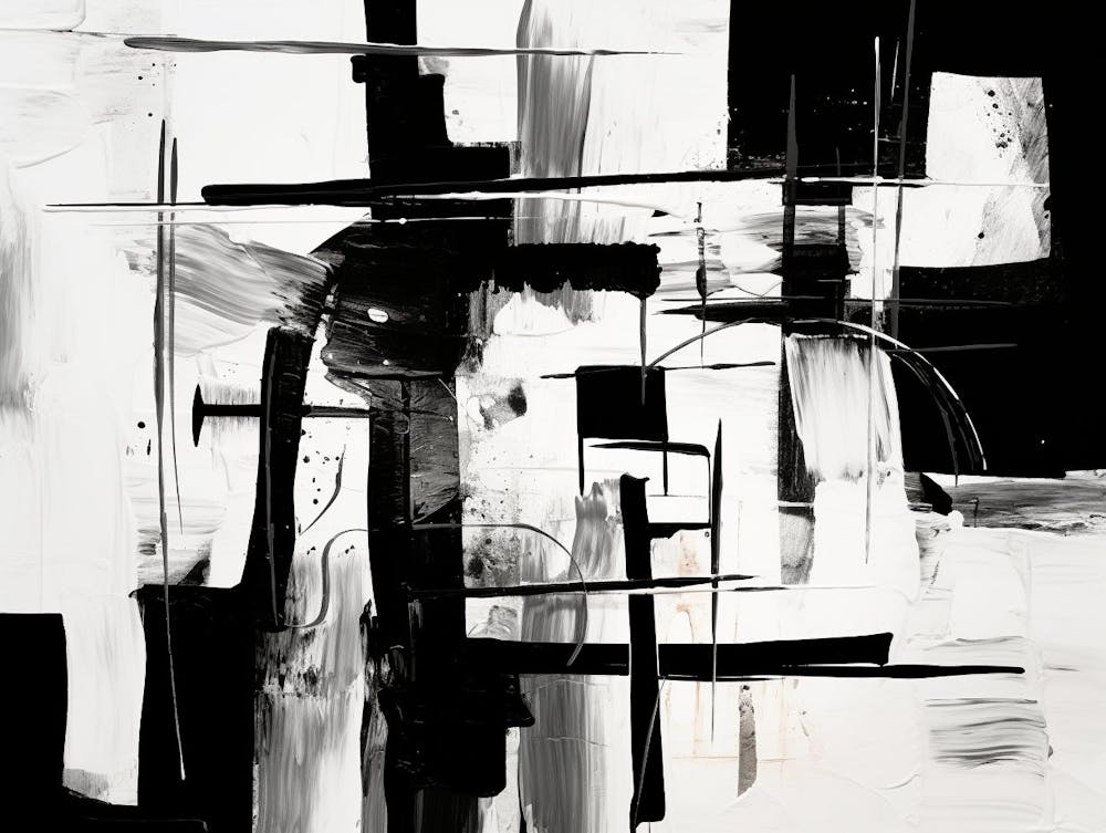 Mystery Abstract Black And White 7