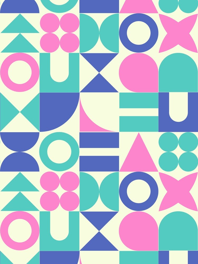Pop Art Mid Century Retro Geometrische Formen