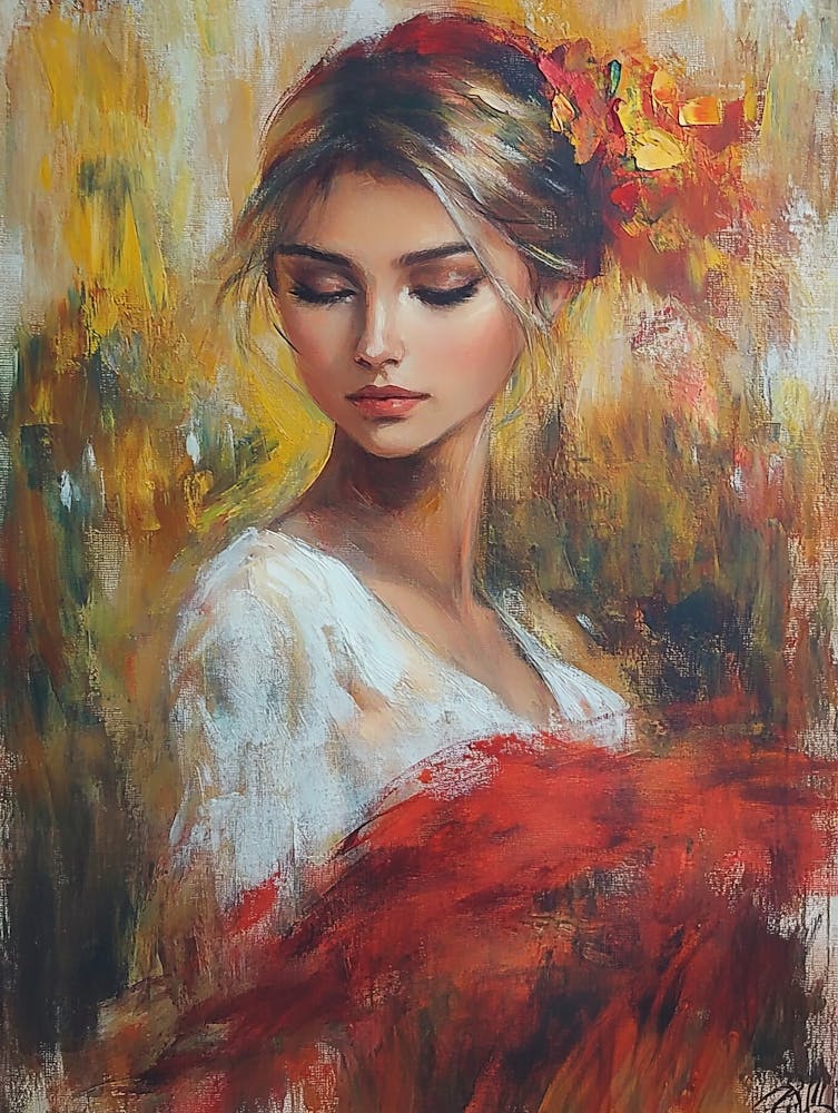 Girl With Flowers 1