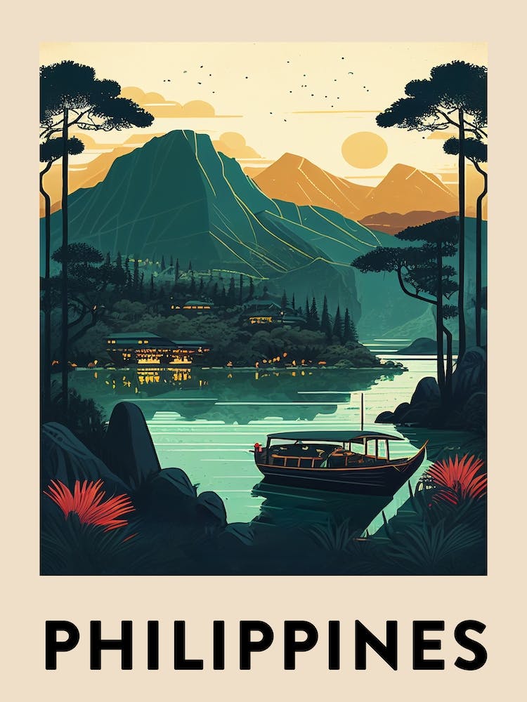 Philippines 5 Vintage Travel Poster