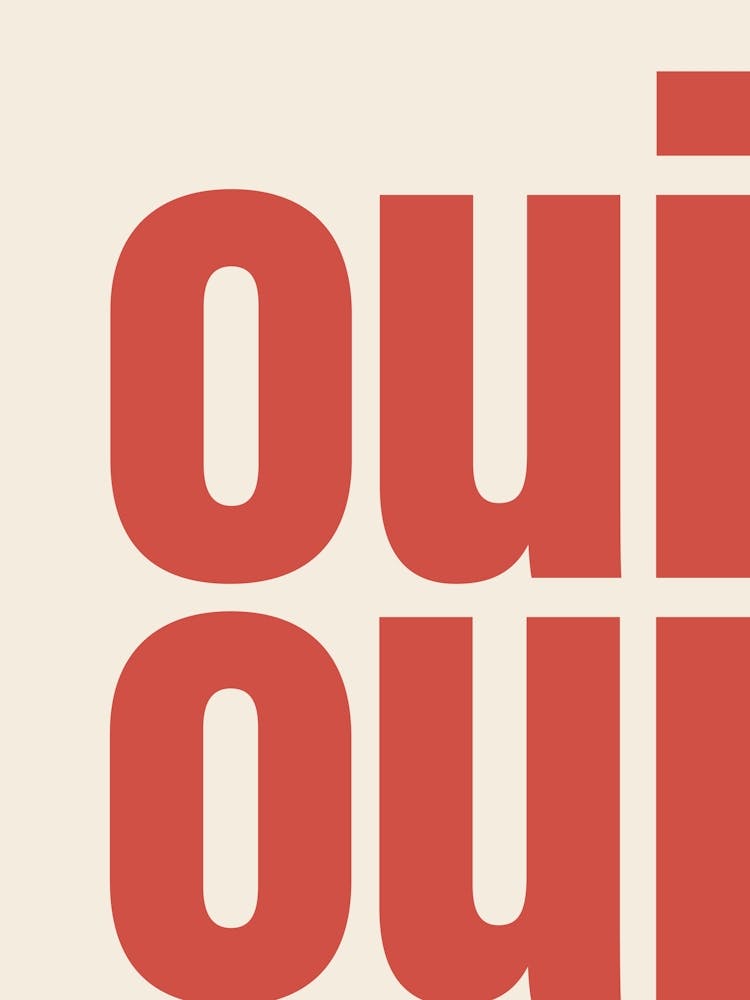 Oui Oui Typography - Red