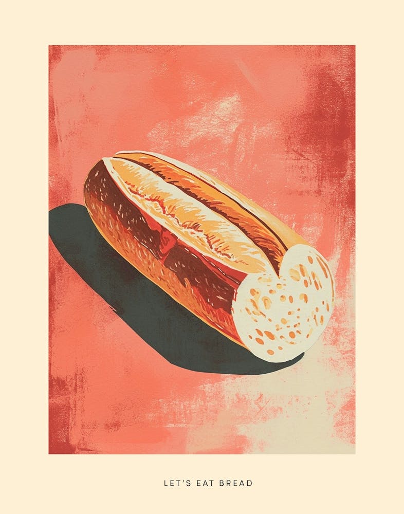 Let S Eat Bread Art Deco Poster