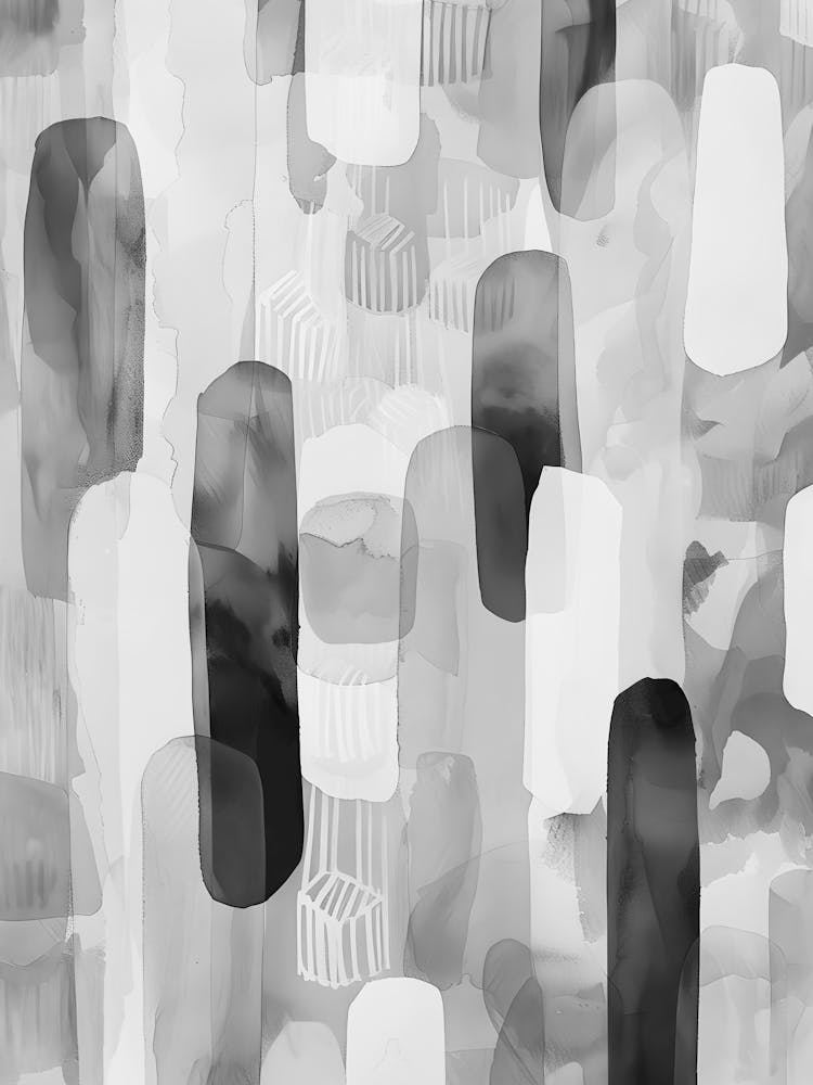 Abstract Black And White Painting 74