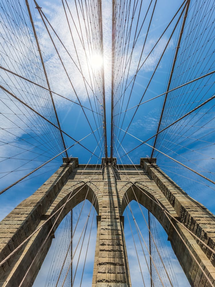 New York City Brooklyn Bridge In Detail