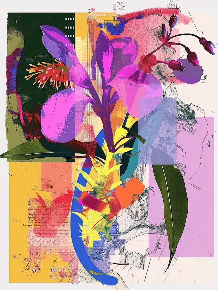 Lilas 1 Collage de Fleurs Néon