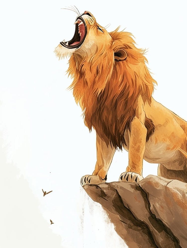 Barbary Lion Symbolic Imagery Clipart 2