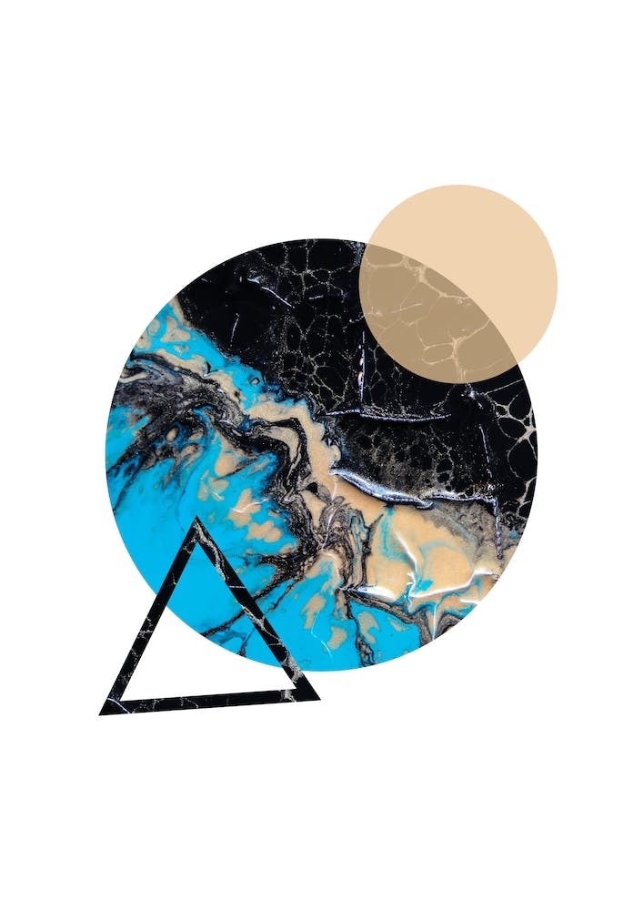 Blue Sand and Marble Circle Geometric