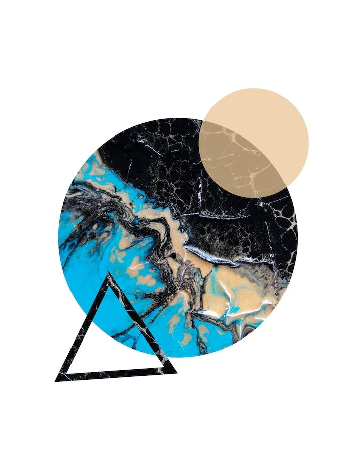 Blue Sand and Marble Circle Geometric