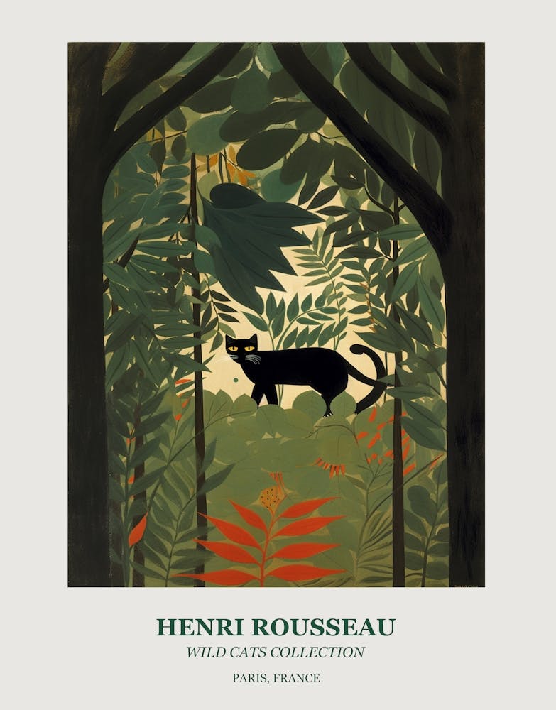 Henri Rousseau  Style Wild Cats Collection Botanical