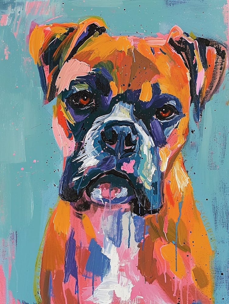 Boxer Acrylic Painting 7