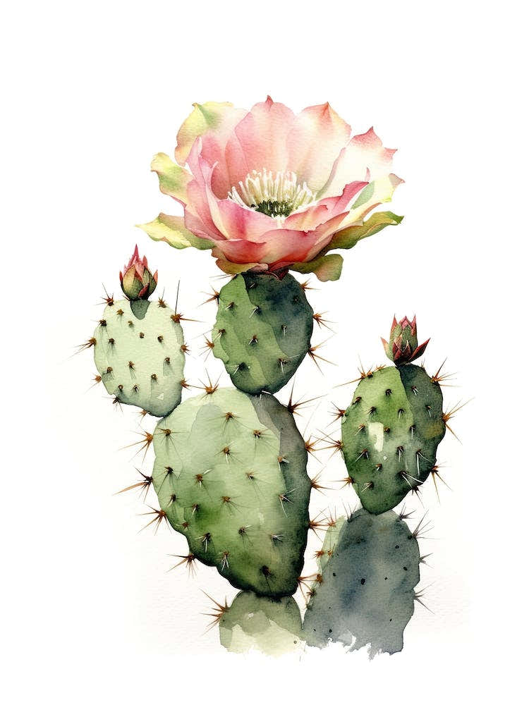 Notocactus Cactus Watercolour Drawing 2