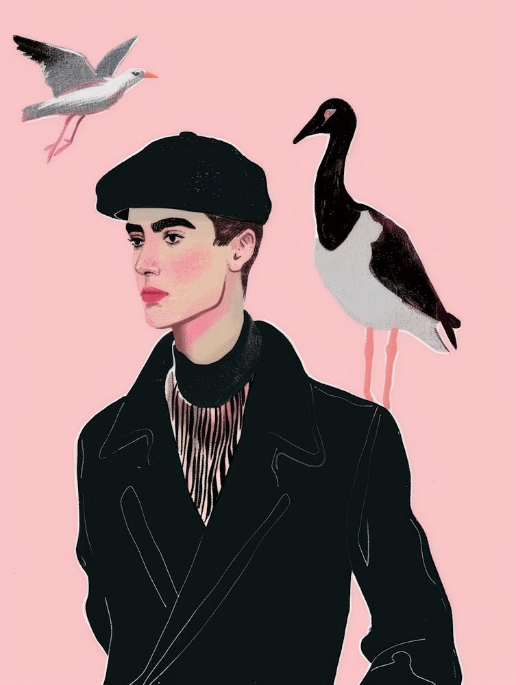 Portrait Of A Man With Birds