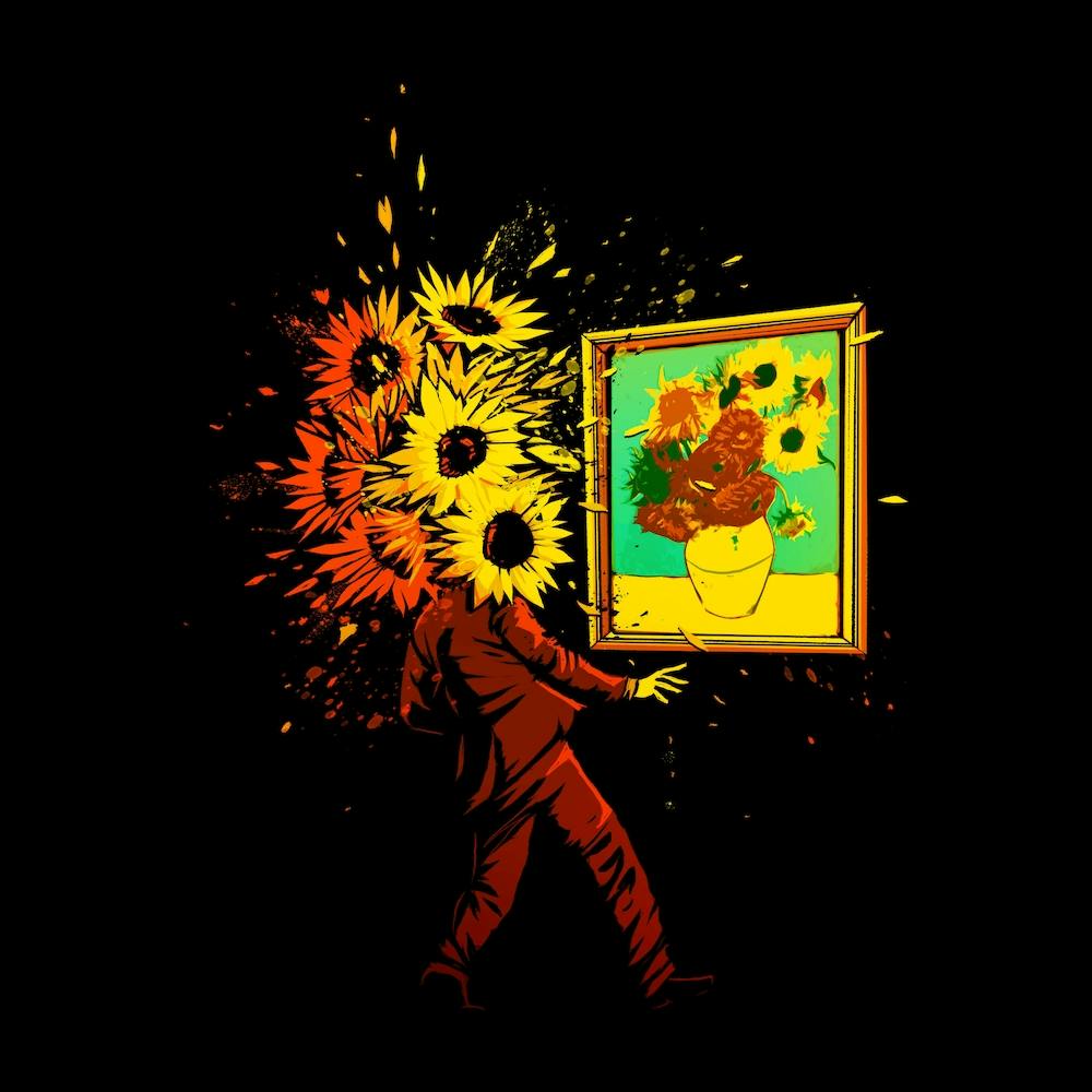 Van Goghs Sonnenblumen Quadrat