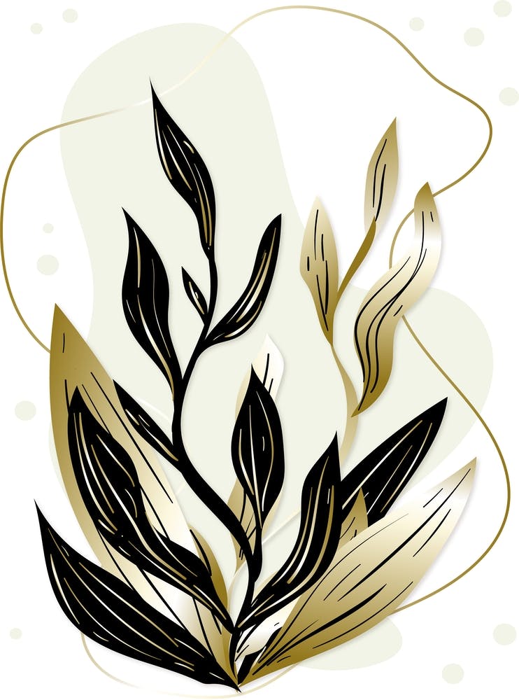 Black and Gold Botanical 2