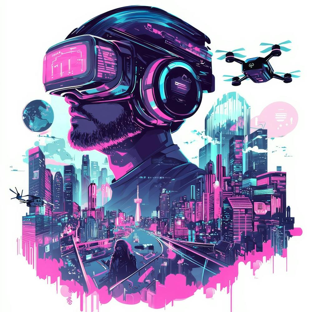Vr Headset.Generated AI. Wall 1