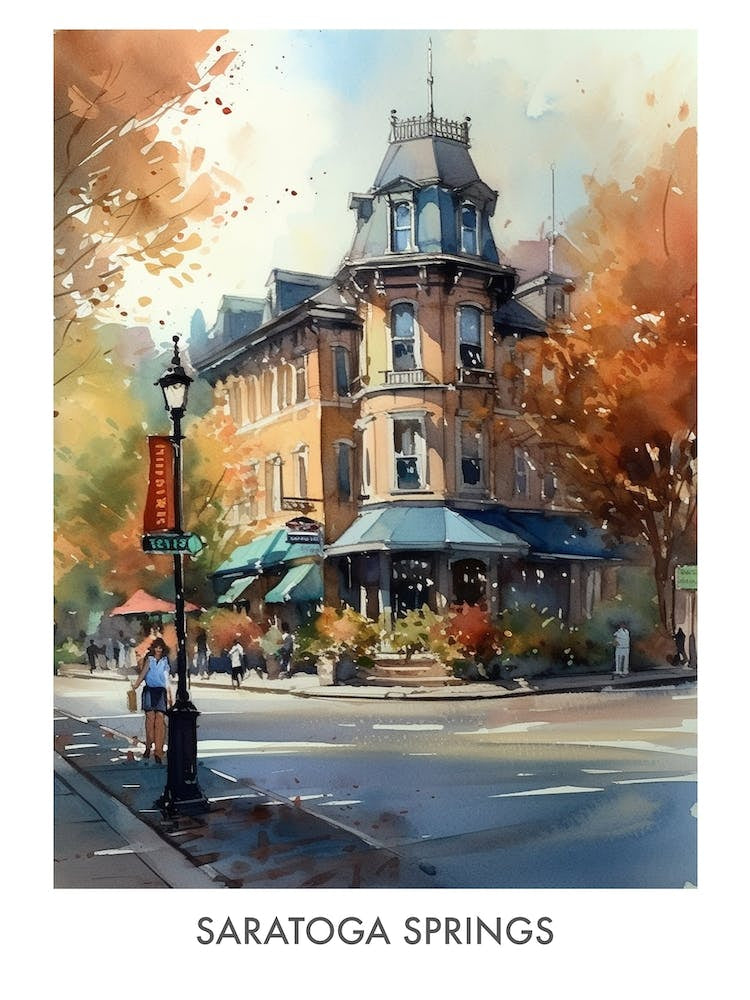 Saratoga Springs Watercolor 4travel Poster