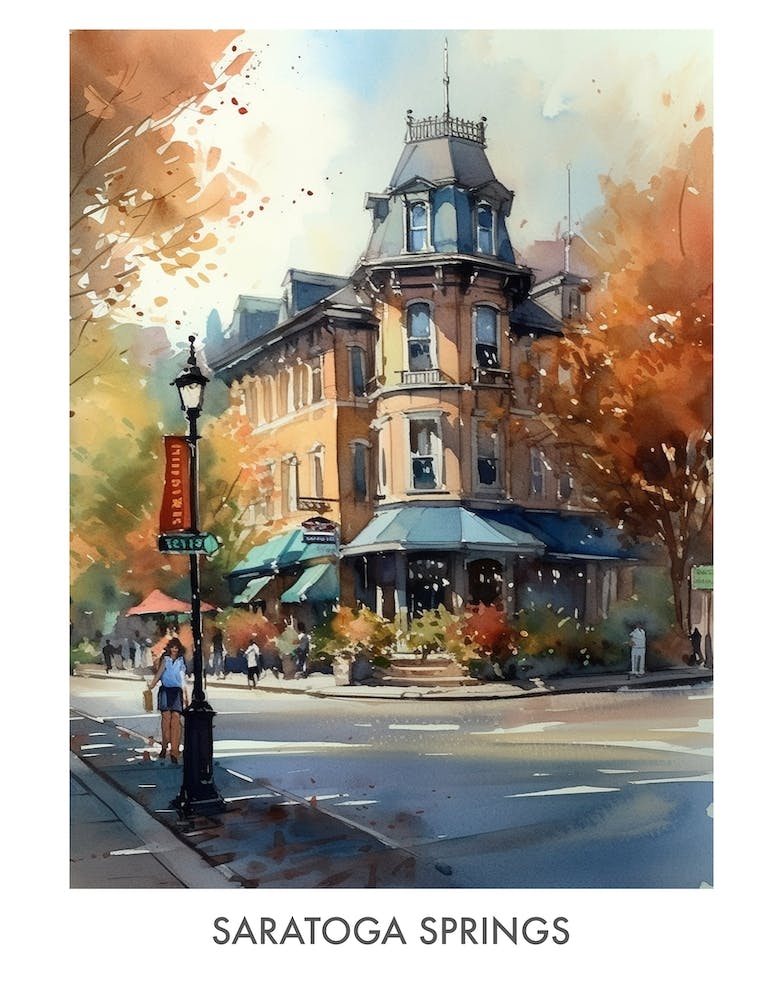Saratoga Springs Watercolor 4travel Poster