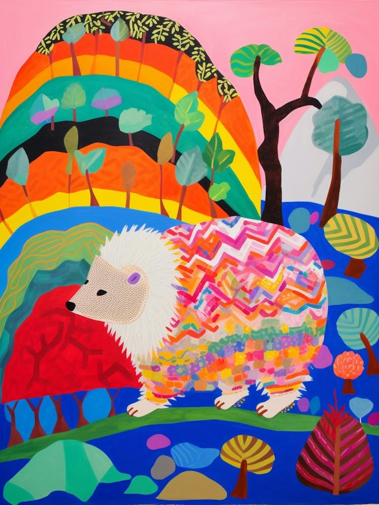 Maximalist Animal Painting Hedgehog 3