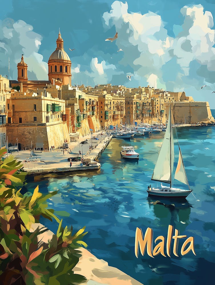 A Modern Art Poster Of Malta 4