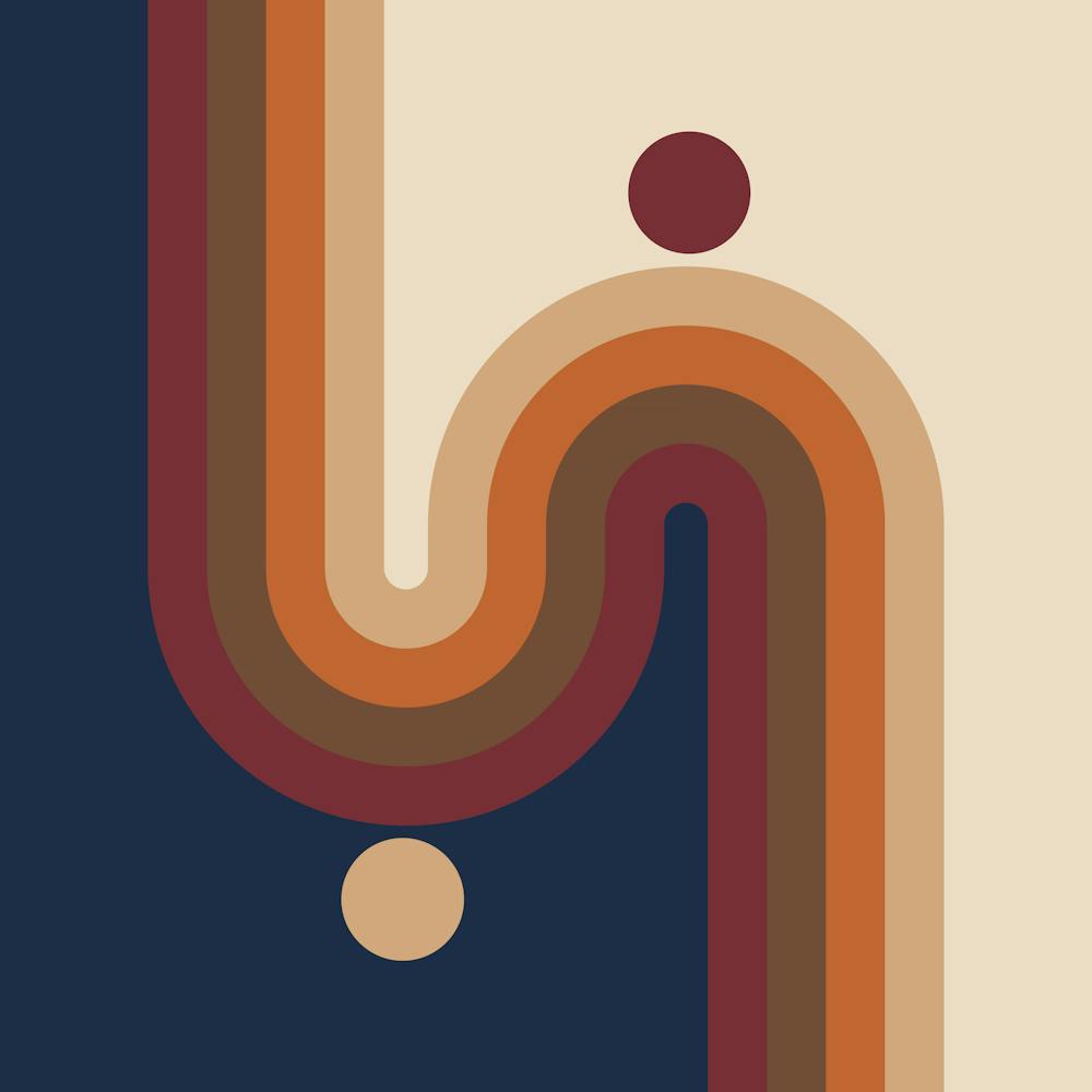 Midcentury Modern Geometric Arch Sun Abstract 9 In Classy Vibes 02