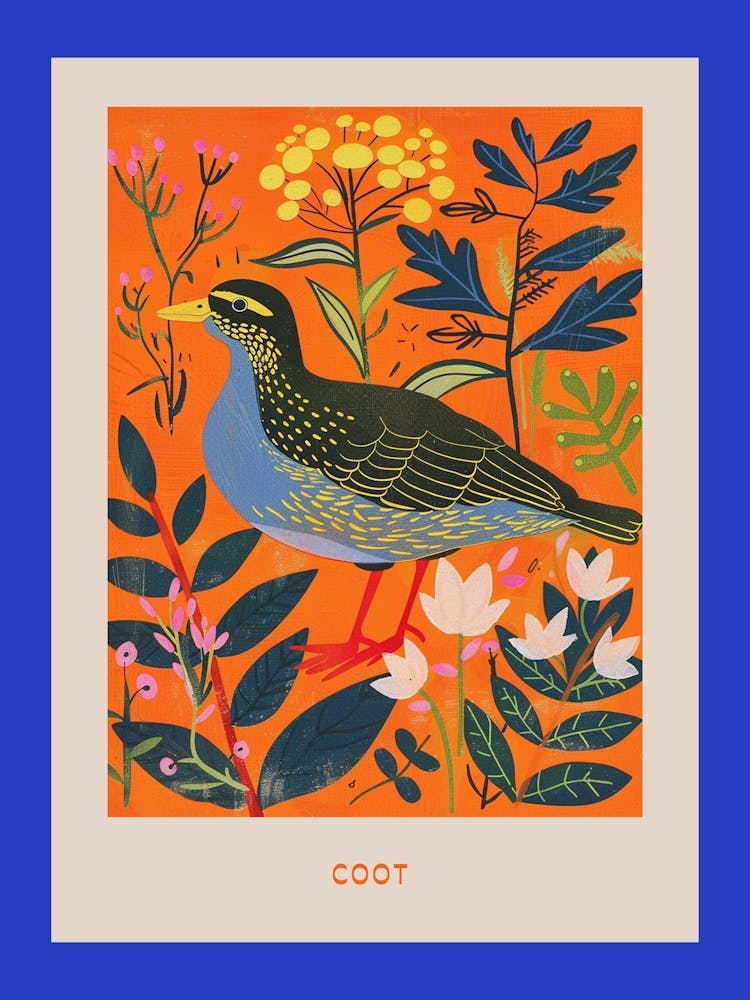 Spring Birds Poster Coot 1