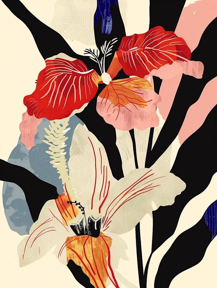 Colourful Flower Illustration Impatiens 2