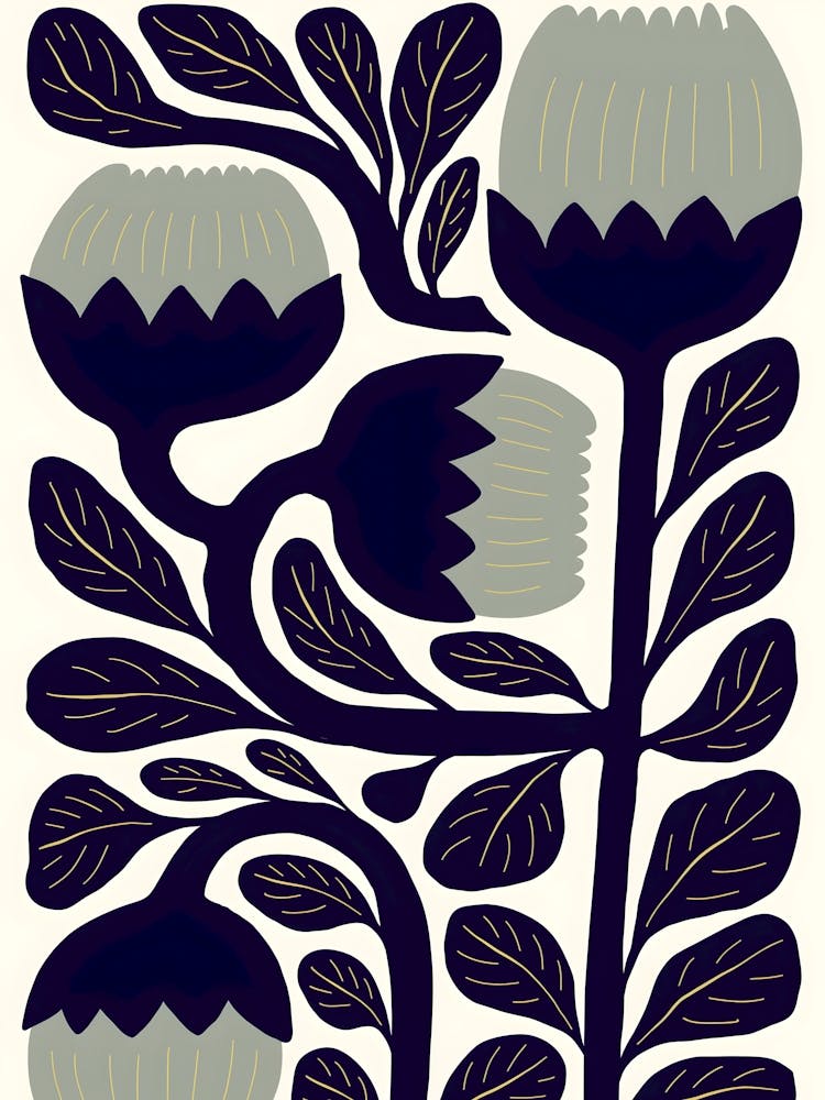 Henri Matisse - Impression florale noir et blanc