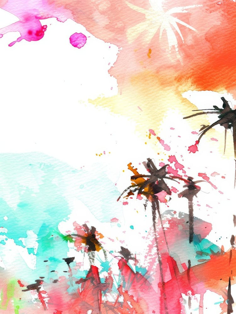 Watercolor Of Palm Trees 1