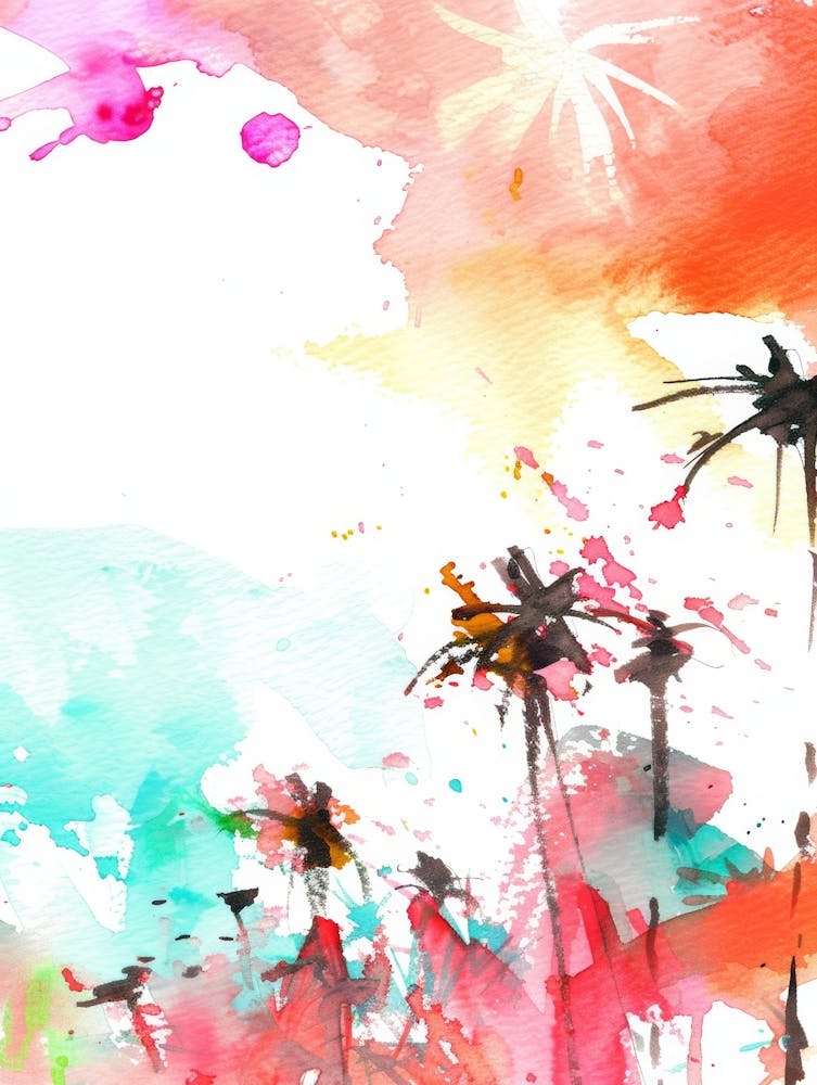 Watercolor Of Palm Trees 1
