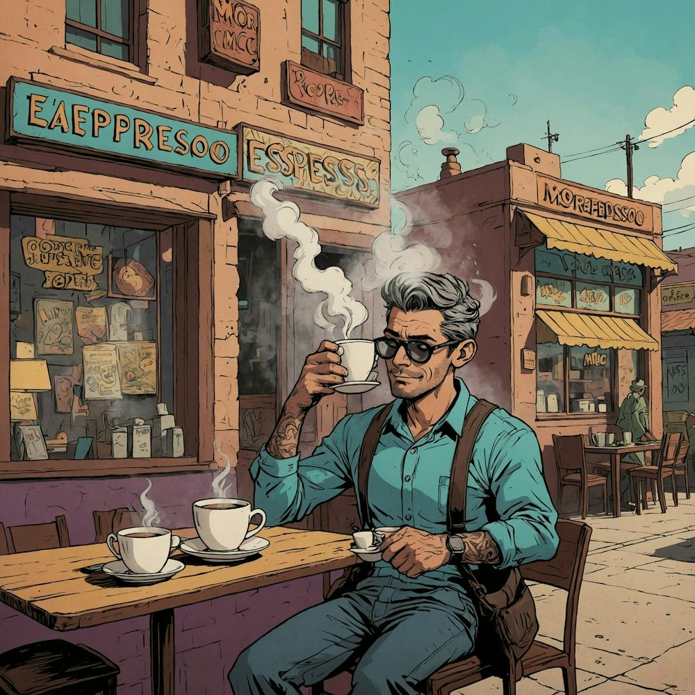 6 Default A Vintage Cartoon Character Holding A Steaming Cup Of