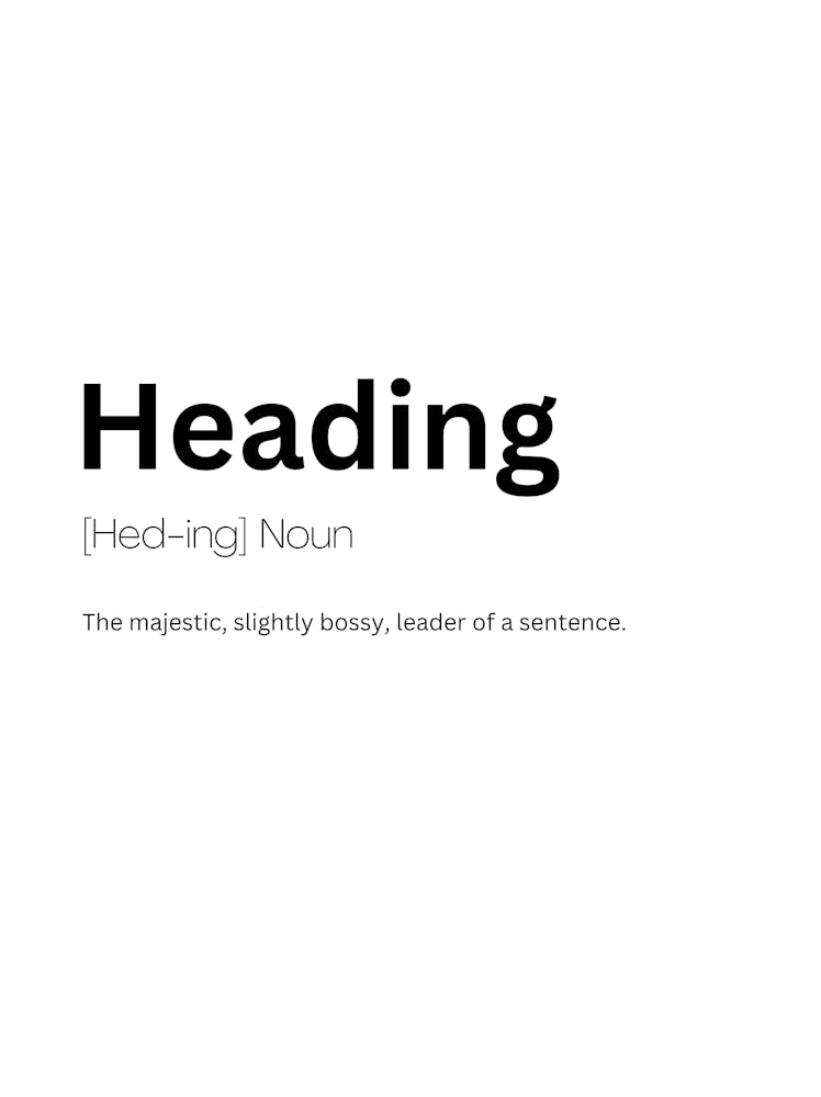 Heading Definition Meaning