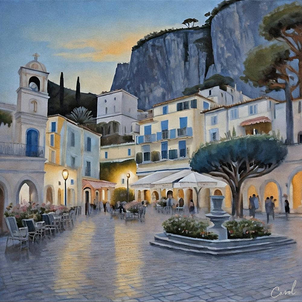 Town Square At Dusk 1