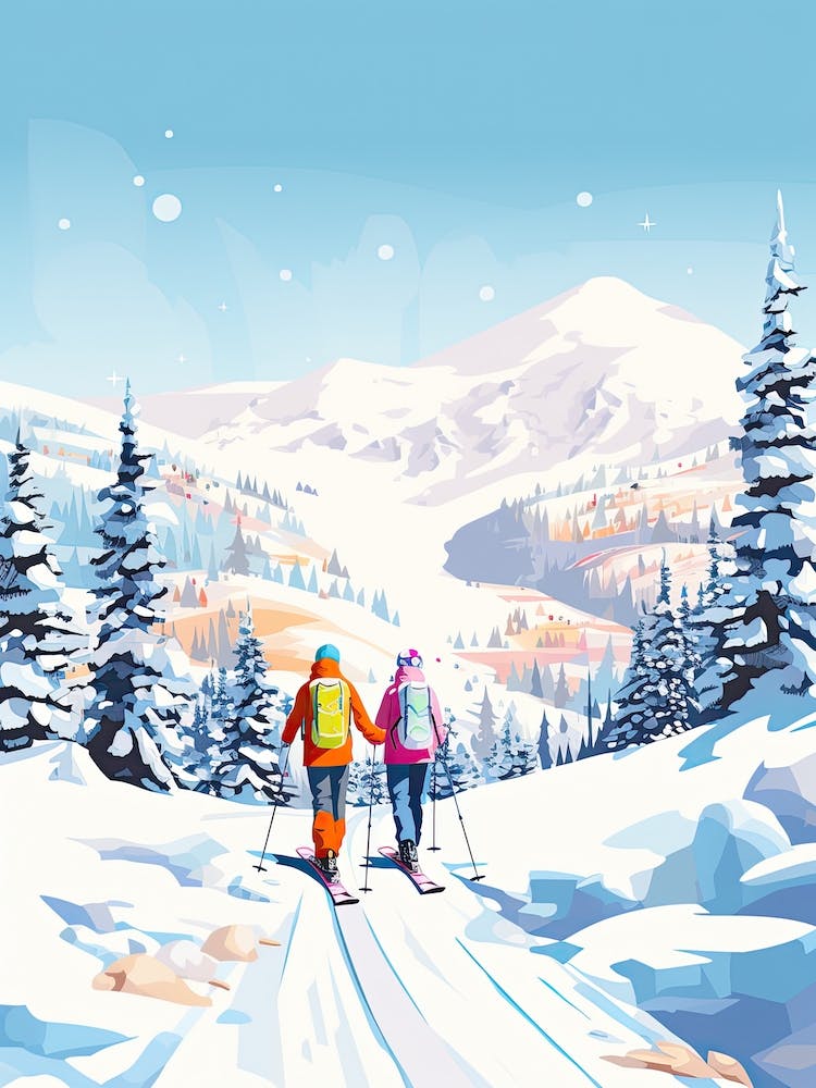 Courchevel   France, Ski Resort Illustration 1