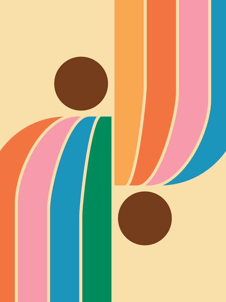 Arch Midcentury Modern Abstract Pattern I In Retro Vibes 01
