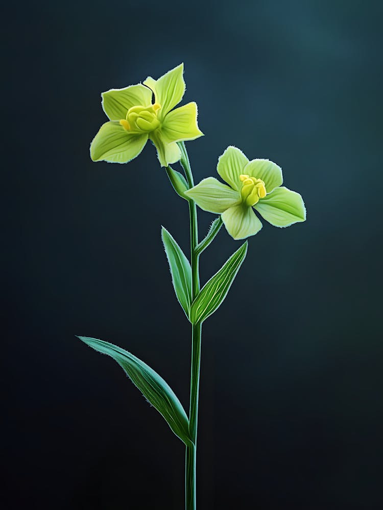 Two Flowers On A Dark Background