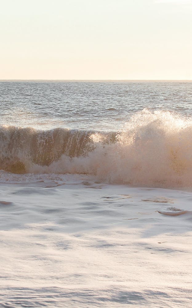 Sunset Waves In Iceland