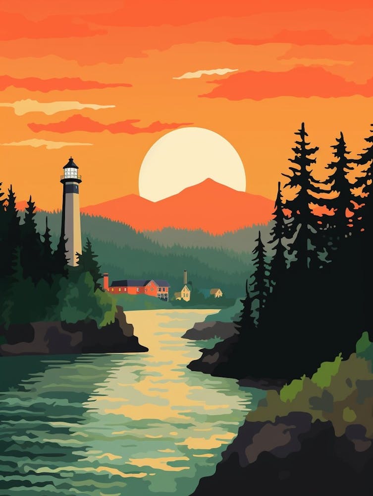 San Juan Islands Retro Pop Art 15