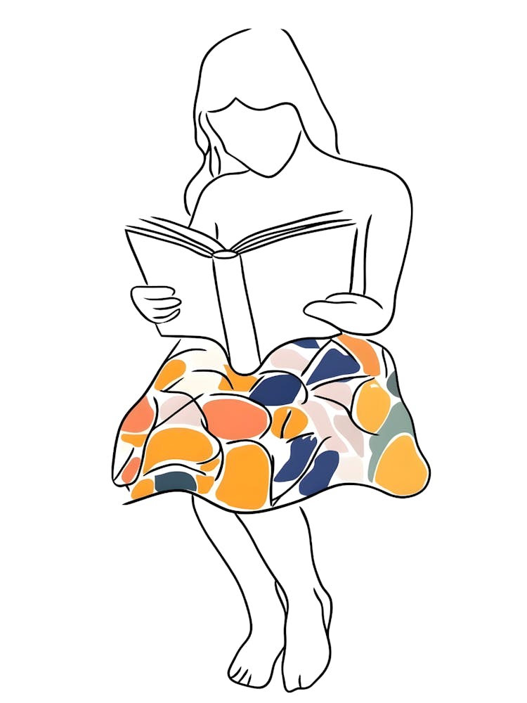 Girl Reading A Book 1