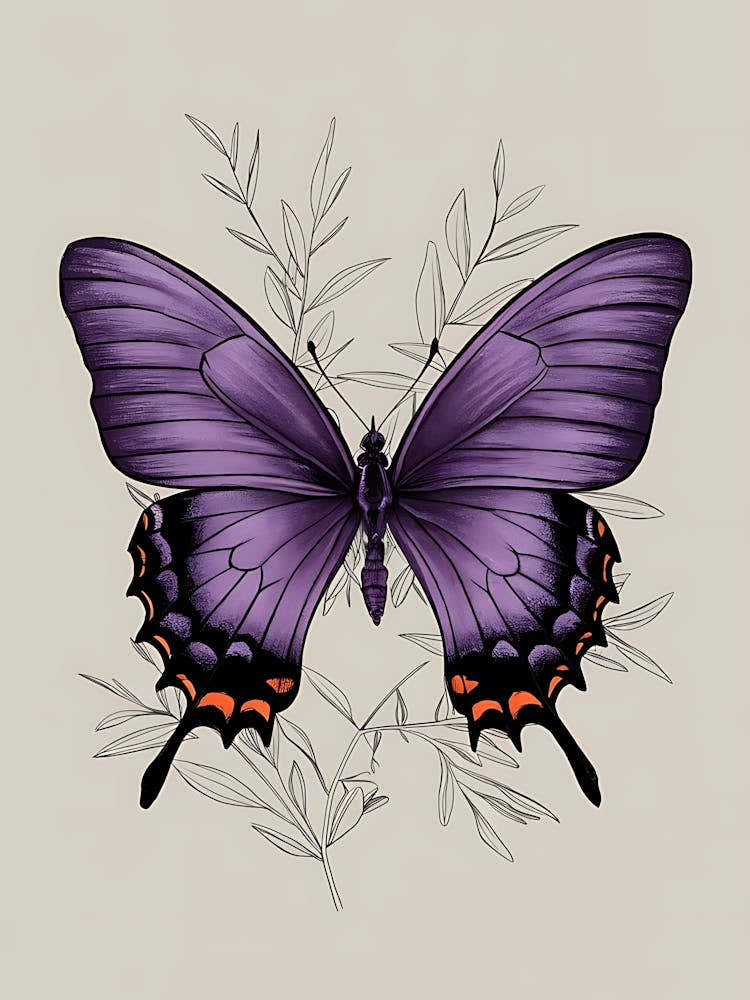 Purple Swallowtail Butterfly