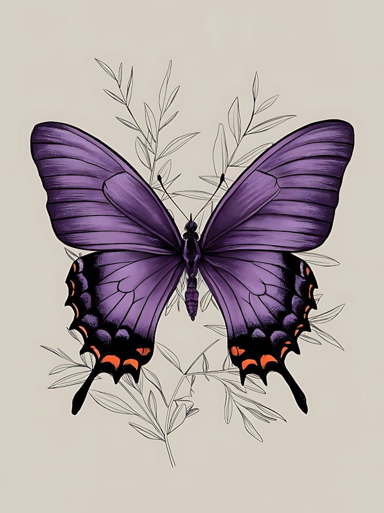 Purple Swallowtail Butterfly