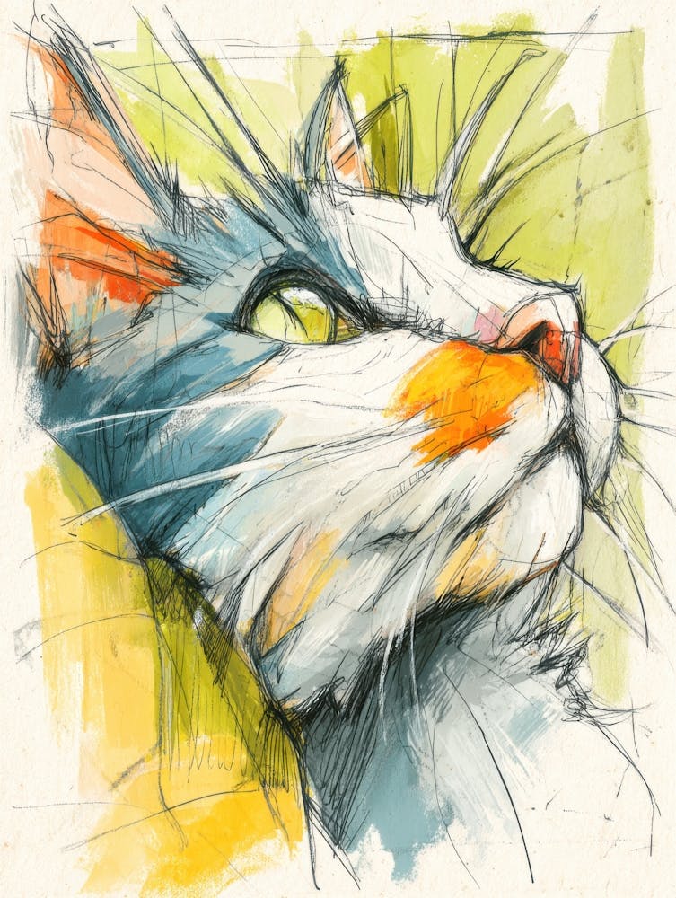 Watercolor Cat On The Couch 26