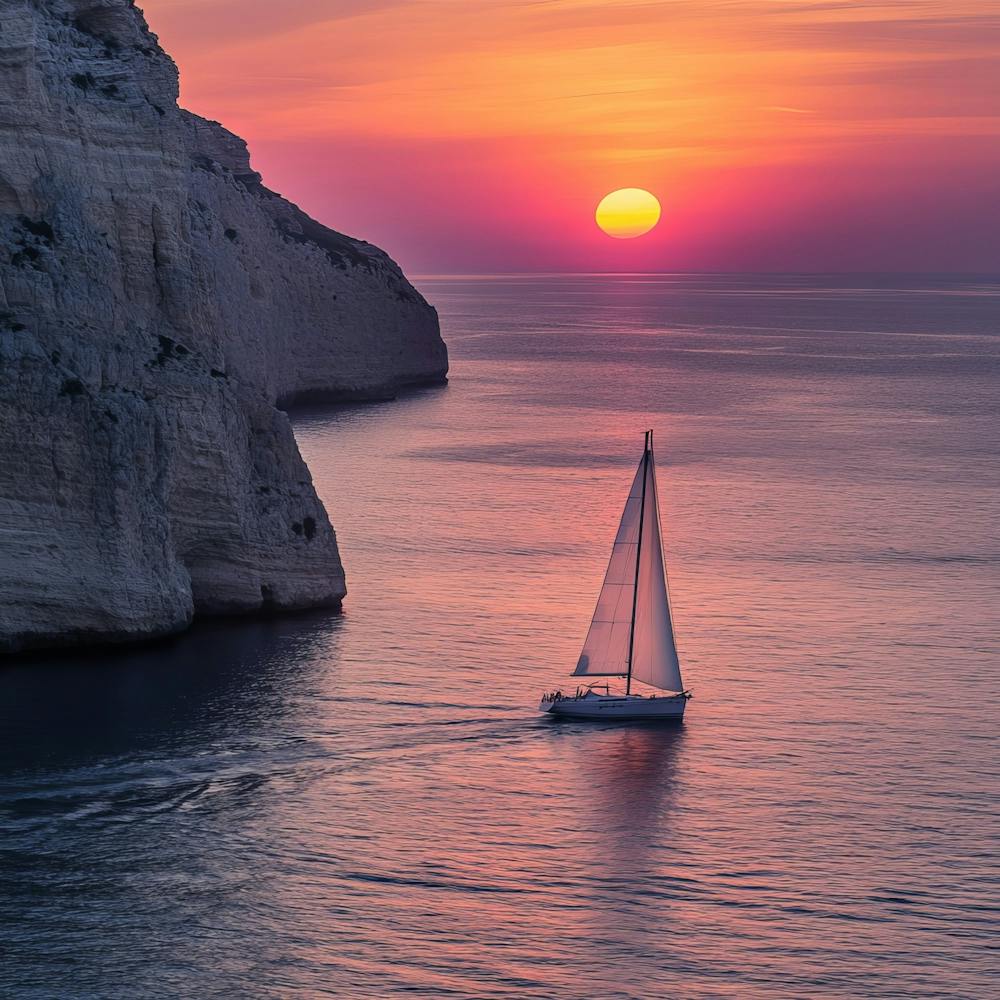 Sailboat At Sunset