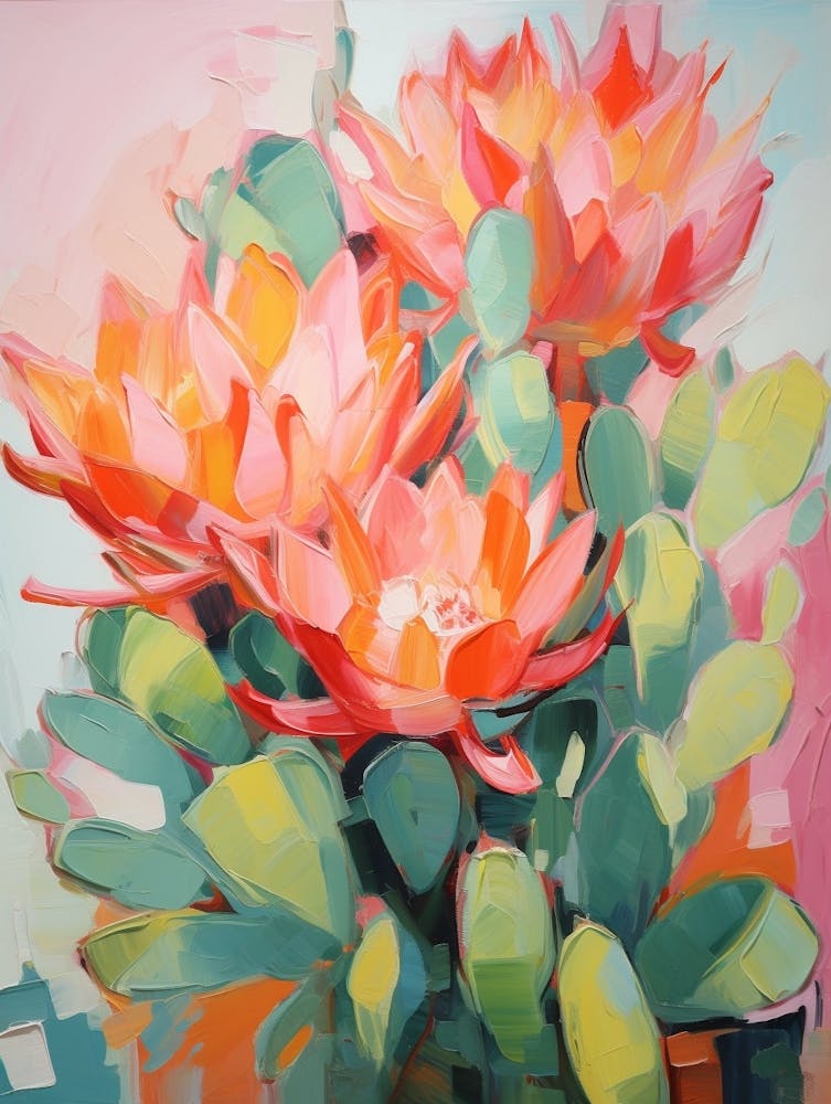 Cactus Painting Acanthocalycium Cactus 1