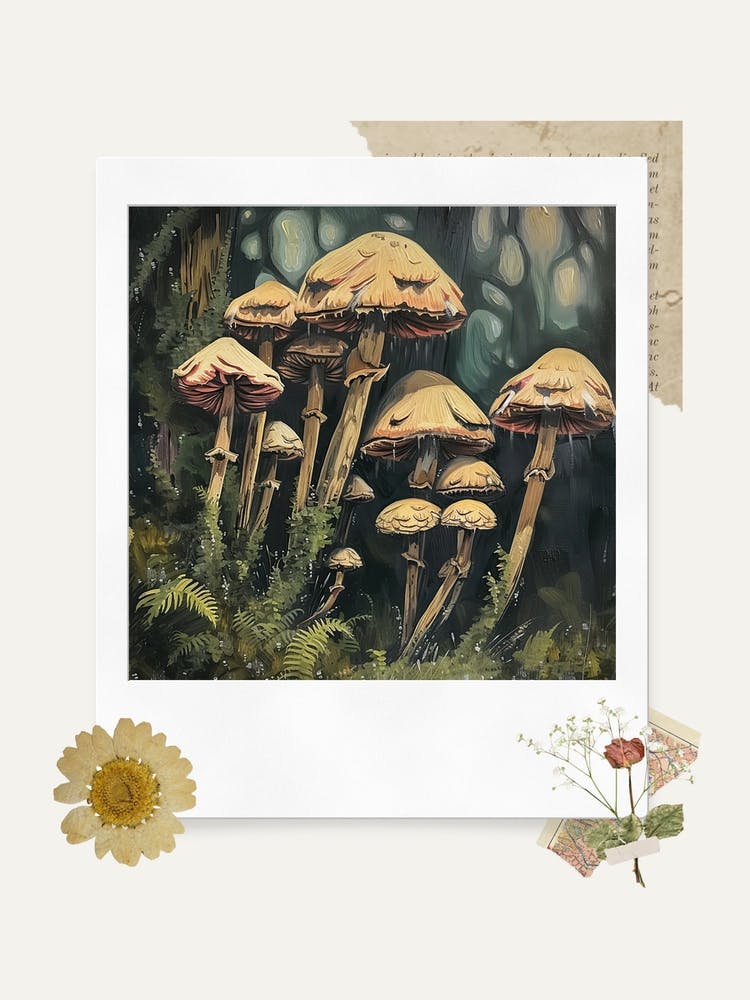 Scrapbook Mushrooms Fairycore Painting 3