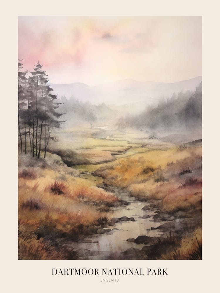 Dartmoor National Park Uk Trail Poster