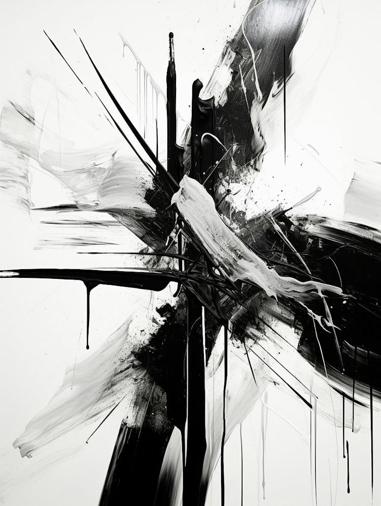 Movement Abstract Black And White 4