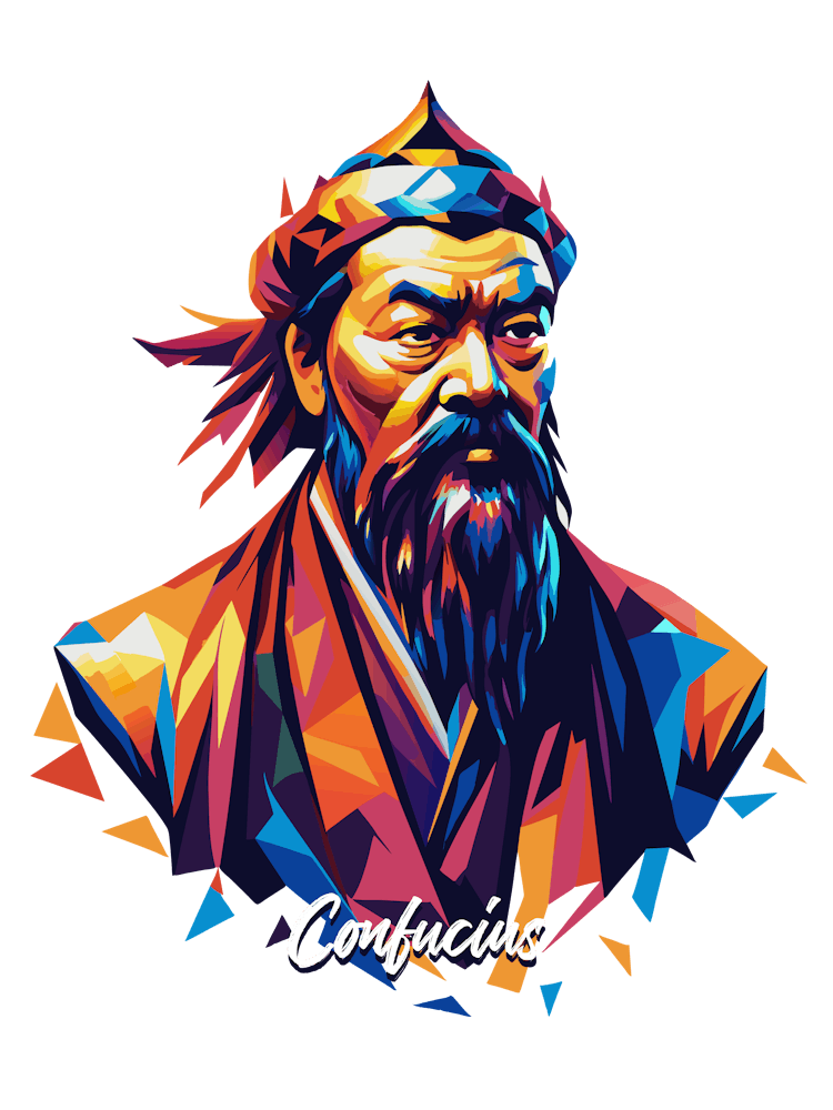 Confucius 2 Portrait WPAP Pop Art