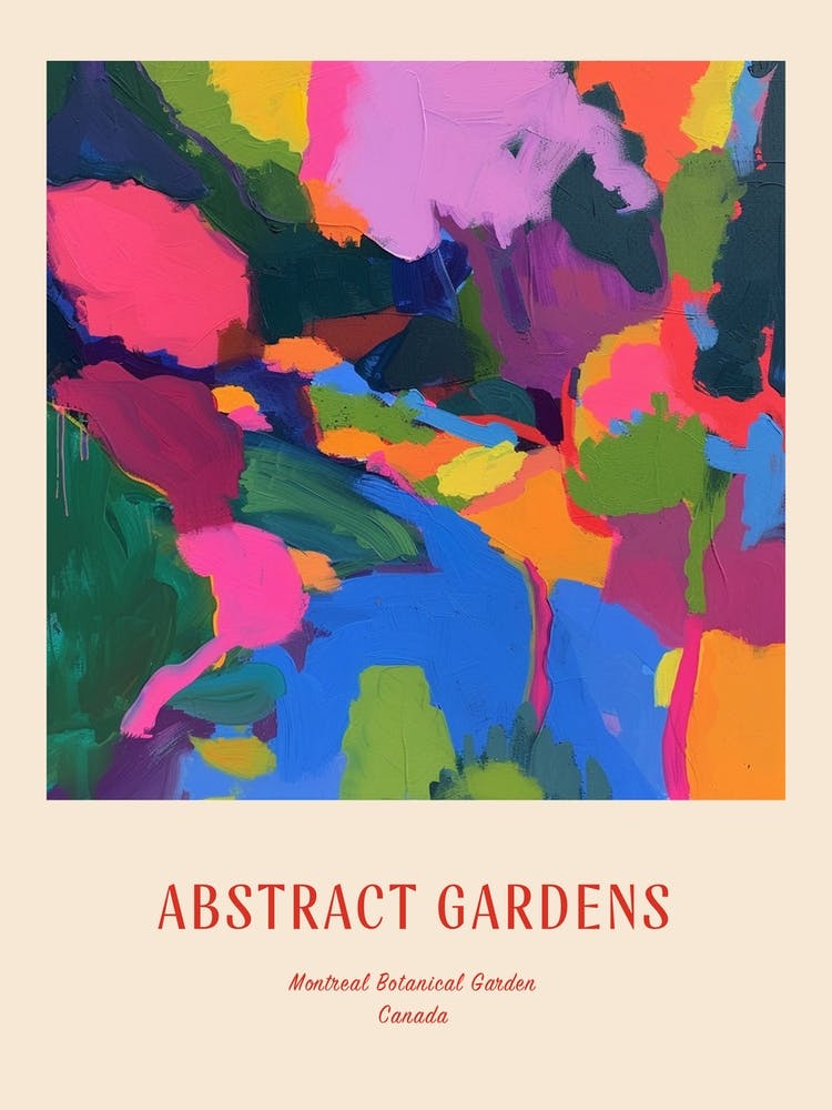 Colourful Gardens Montreal Botanical Garden Canada 2 Red Poster