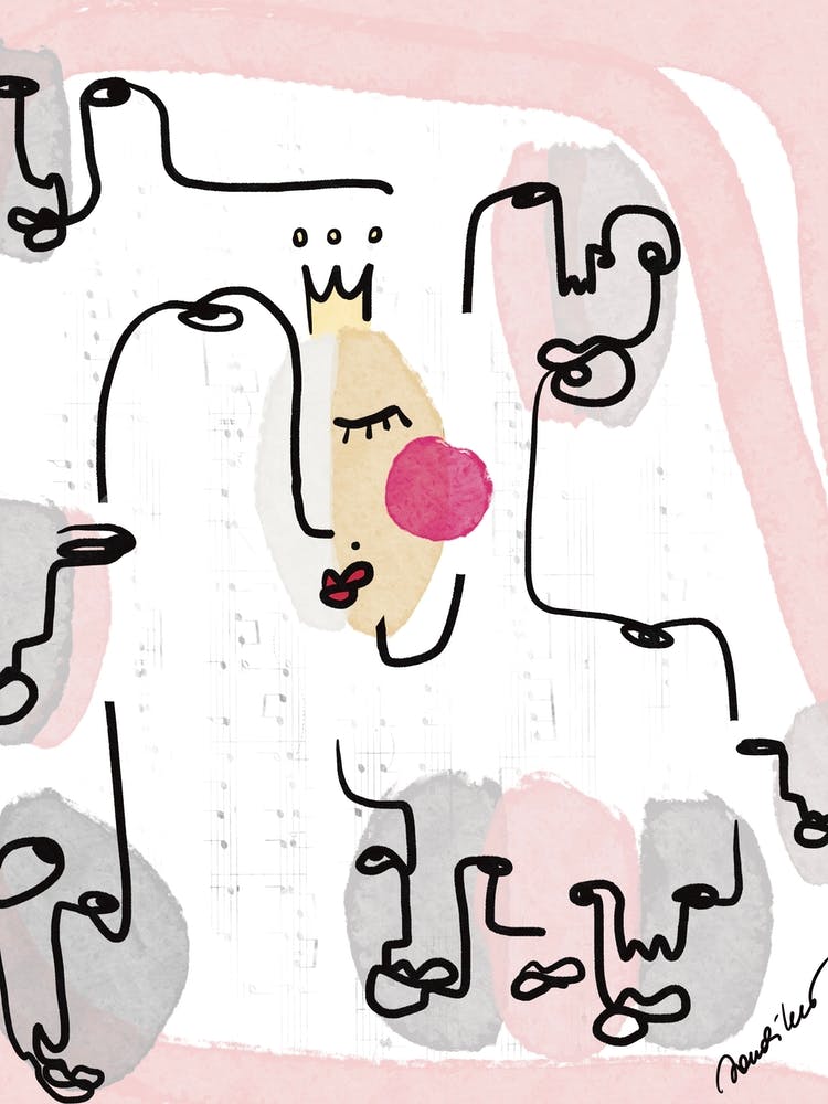 Abstract Person Minimalistic Music Connection And Protection