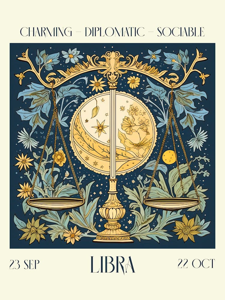 Libra William Morris Zodiac Astral Sign